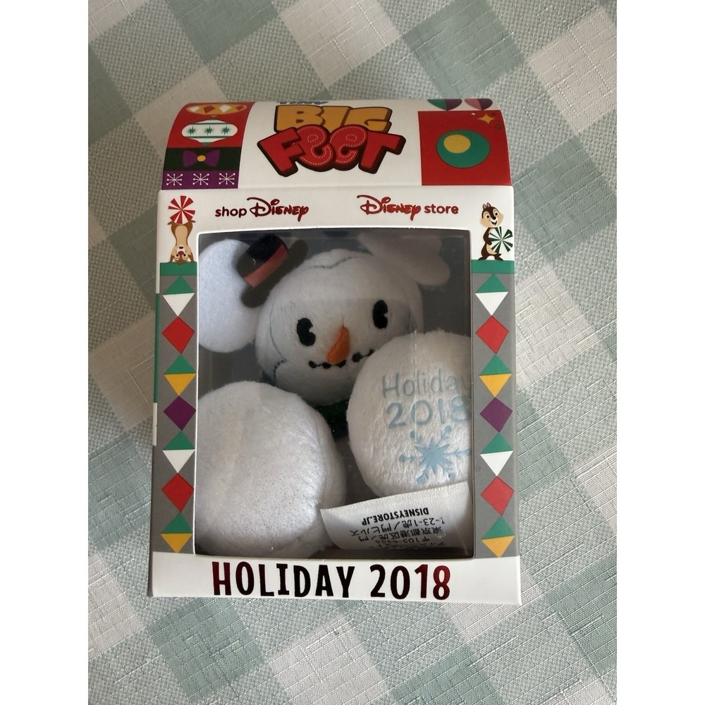 NEW Disney Cast Member Exclusive Mickey Snowman Tiny Big Feet Plush 2018‎